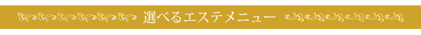 選べるエステメニュー