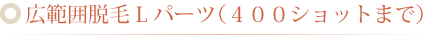 広範囲脱毛 Lパーツ（４００ショットまで）